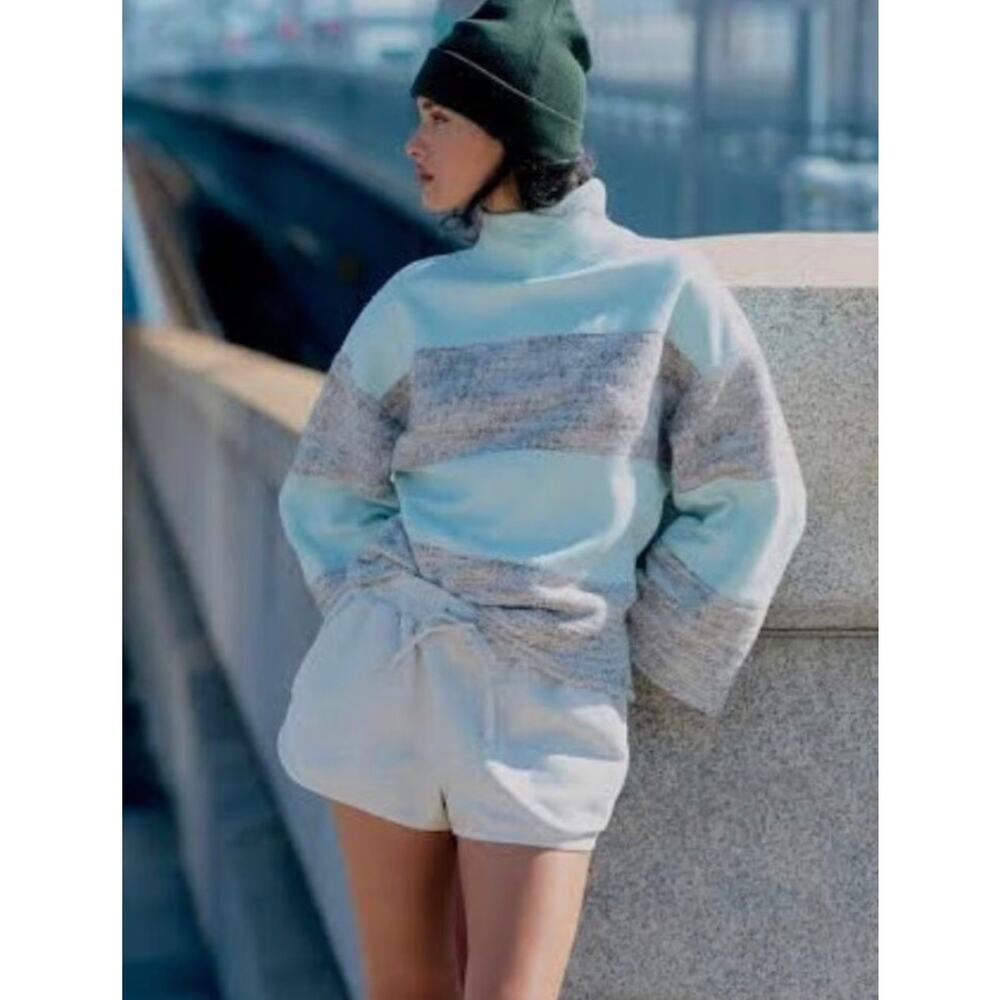 Daily Practice By Anthropologie Oversized Striped Sweater Mint Size Large - Picture 4 of 12